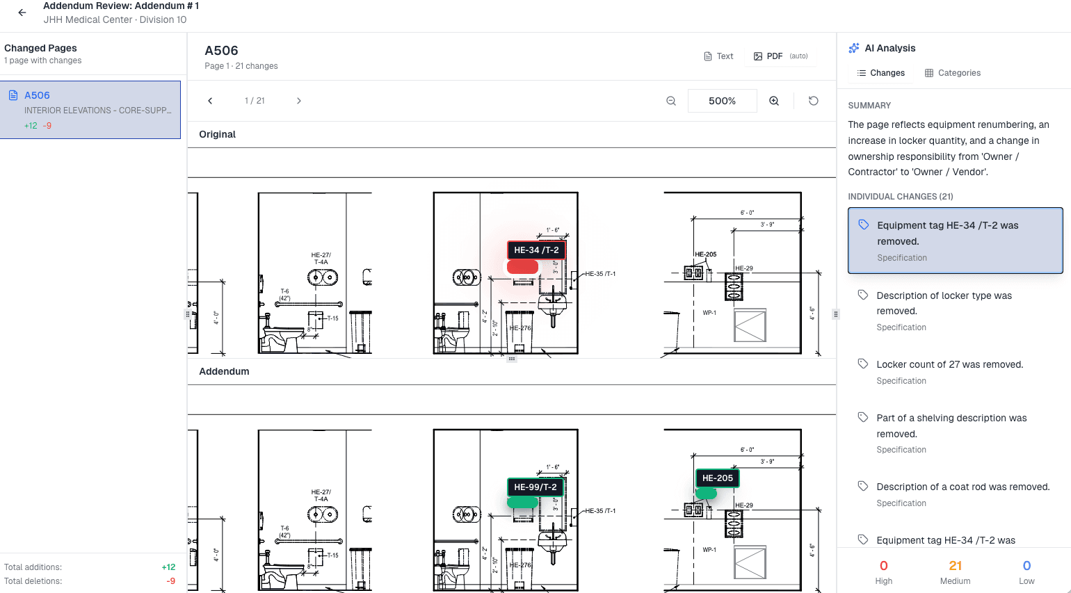 Filter through irrelevant changes 1
